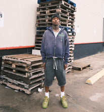 Load image into Gallery viewer, “Electric Green Plays Cross” Vintage Navy Zip-Up