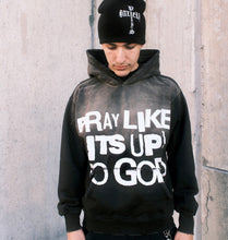Load image into Gallery viewer, “WORK LIKE ITS UP TO YOU & PRAY LIKE ITS UP TO GOD” Vintage Wash (Deep BROWN) Pull Over Hoodie.