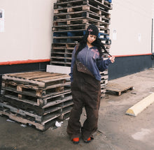 Load image into Gallery viewer, “Rose Pink Plays Cross” Vintage Navy Zip-Up