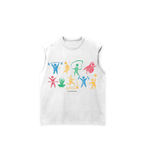 Load image into Gallery viewer, Sleeveless “ACTIVE &amp; ATTRACTIVE” White Tee
