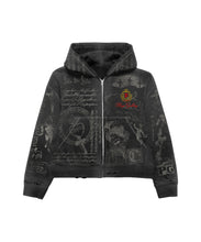 Load image into Gallery viewer, “FAITH THROUGH FIRE” Vintage Black Zip-up
