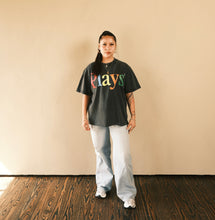 Load image into Gallery viewer, “PLAYS LIFE OF COLOUR” Vintage Black Tee
