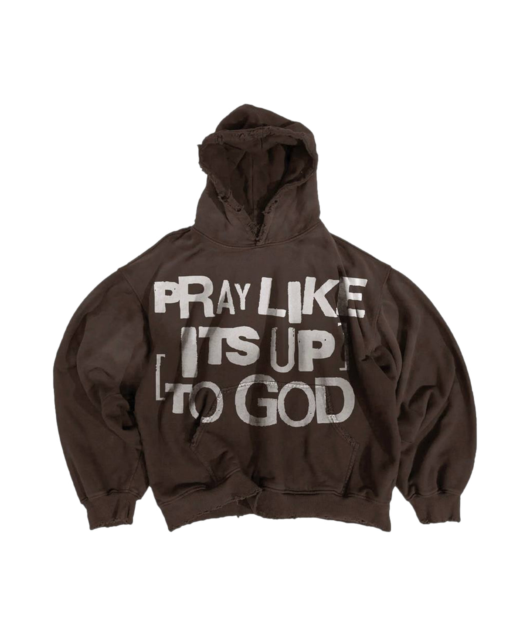 “WORK LIKE ITS UP TO YOU & PRAY LIKE ITS UP TO GOD” Vintage Wash (Deep BROWN) Pull Over Hoodie.