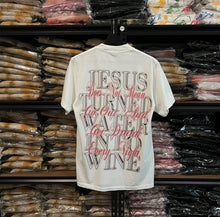 Load image into Gallery viewer, (DROP-SHOULDER/OVERSIZE BOXY-FIT) “WATER INTO WINE” White Tee
