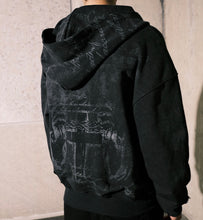 Load image into Gallery viewer, “FAITH THROUGH FIRE” Vintage Black Zip-up
