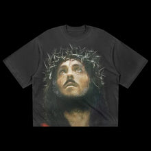 Load image into Gallery viewer, (DROP-SHOULDER/OVERSIZE BOXY-FIT) “V3 FEAR NO MAN” Vintage Black Tee
