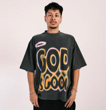 Load image into Gallery viewer, (DROP-SHOULDER/OVERSIZE BOXY-FIT) “GOD IS GOOD” Vintage Black Tee
