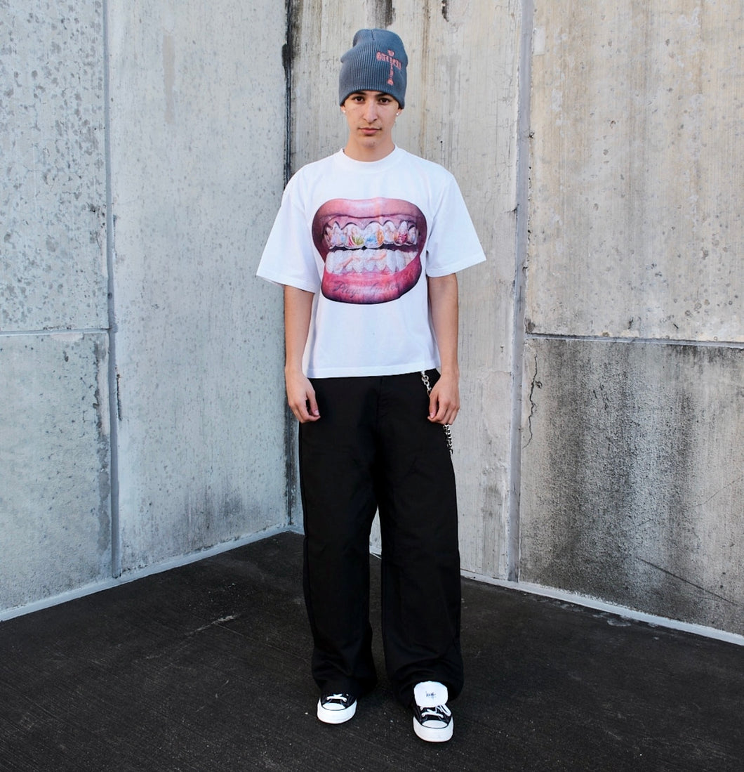 (DROP-SHOULDER/OVERSIZE BOXY-FIT) “WATER INTO WINE” White Tee