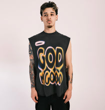 Load image into Gallery viewer, “GOD IS GOOD” Vintage Black Cut Off Tee
