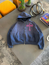 Load image into Gallery viewer, “Rose Pink Plays Cross”  Vintage Navy Zip-Up
