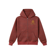 Load image into Gallery viewer, "MAKE THE RIGHT PLAYS" Striped Red Zip-UP
