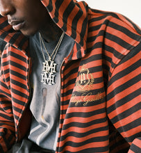 Load image into Gallery viewer, "MAKE THE RIGHT PLAYS" Striped Red Zip-UP
