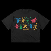 Load image into Gallery viewer, (DROP-SHOULDER/OVERSIZE BOXY-FIT) “ACTIVE &amp; ATTRACTIVE” Black Tee
