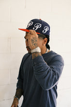 Load image into Gallery viewer, "PLAYS" NAVY/RED Fitted Hat
