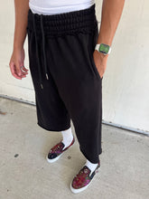 Load image into Gallery viewer, "NOIR" 3/4 Lounge Around Sweat-Shorts
