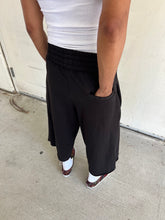 Load image into Gallery viewer, "NOIR" 3/4 Lounge Around Sweat-Shorts
