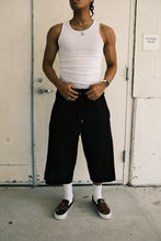 Load image into Gallery viewer, "NOIR" 3/4 Lounge Around Sweat-Shorts
